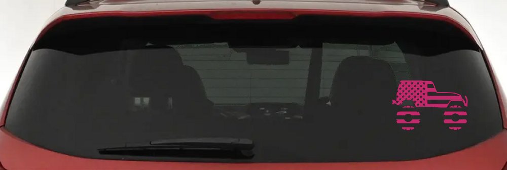 US American Flag Jeep Off Road Car or Truck Window Decal Sticker
