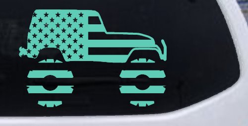 US American Flag Jeep Off Road Car or Truck Window Decal Sticker