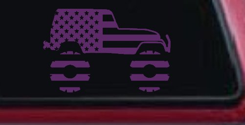 US American Flag Jeep Off Road Car or Truck Window Decal Sticker