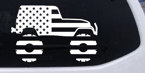 US American Flag Jeep Off Road Car or Truck Window Decal Sticker