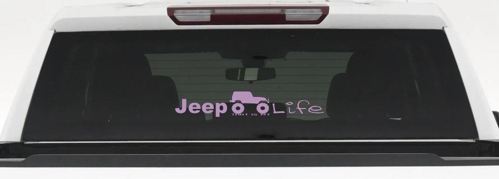 Jeep Thats My Life Off Road Car or Truck Window Decal Sticker (Lilac)