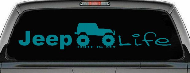 Jeep Thats My Life Off Road Car or Truck Window Decal Sticker (Turquoise Blue)