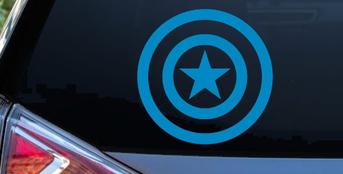 Captain America Shield Sci Fi Car or Truck Window Decal Sticker (Blue)