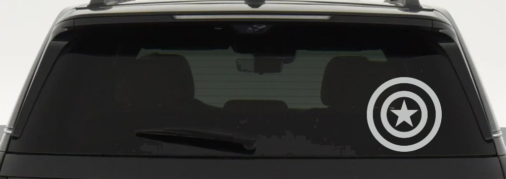 Captain America Shield Sci Fi Car or Truck Window Decal Sticker (Light Gray)