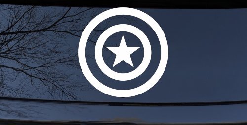 Captain America Shield Sci Fi Car or Truck Window Vinyl Decal Sticker (White)