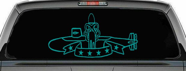 SSBN Deterrent Patrol Insignia Military Car or Truck Window Decal Sticker (Turquoise)