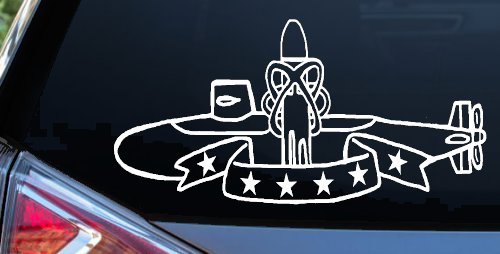 SSBN Deterrent Patrol Insignia Military Car or Truck Window Decal Sticker (White)