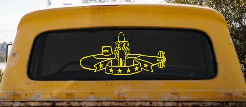 SSBN Deterrent Patrol Insignia Military Car or Truck Window Decal Sticker (Yellow)