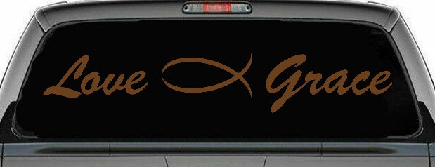 Love Christian Fish Grace Car or Truck Window Decal Sticker