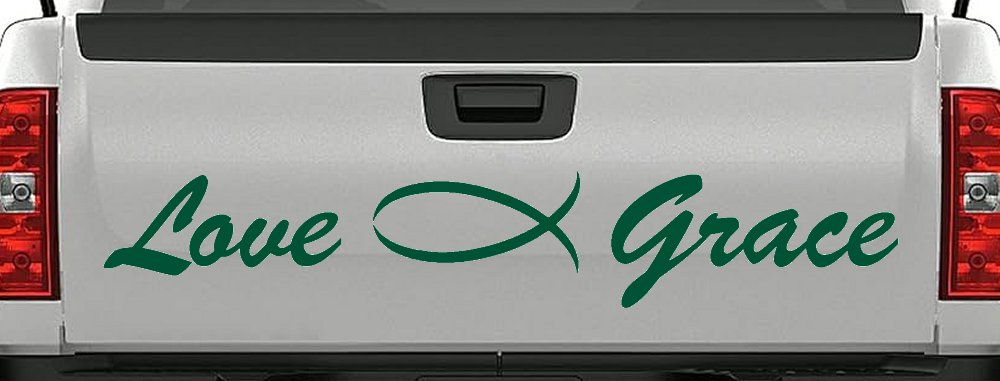Love Christian Fish Grace Car or Truck Window Decal Sticker