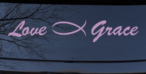 Love Christian Fish Grace Car or Truck Window Decal Sticker