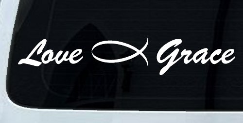 Love Christian Fish Grace Car or Truck Window Decal Sticker