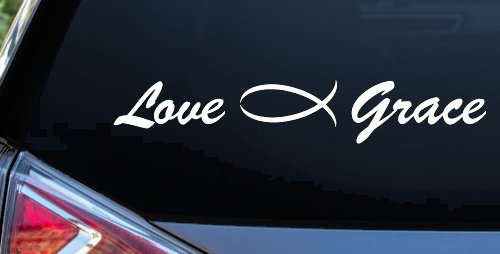 Love Christian Fish Grace Car or Truck Window Decal Sticker