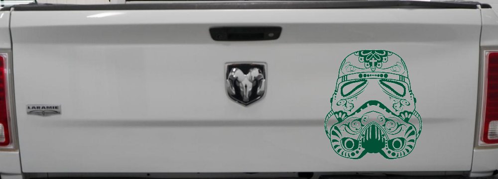 Storm Trooper Sugar Skull Sci Fi Car or Truck Window Decal Sticker