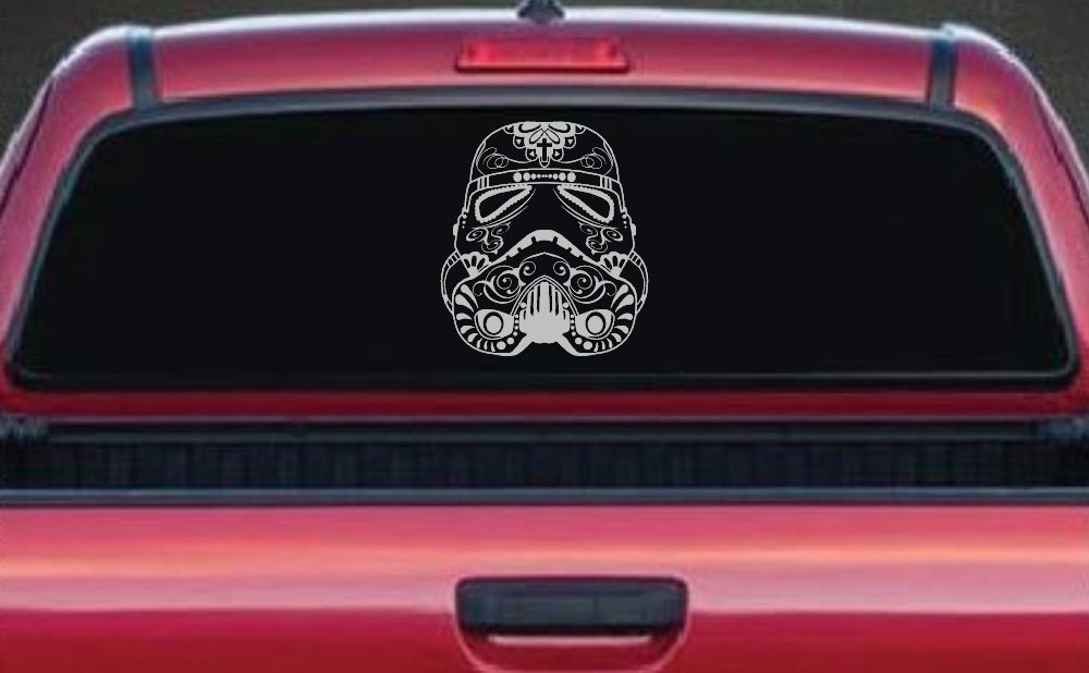 Storm Trooper Sugar Skull Sci Fi Car or Truck Window Decal Sticker