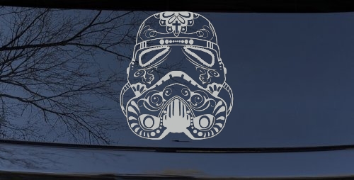 Storm Trooper Sugar Skull Sci Fi Car or Truck Window Decal Sticker