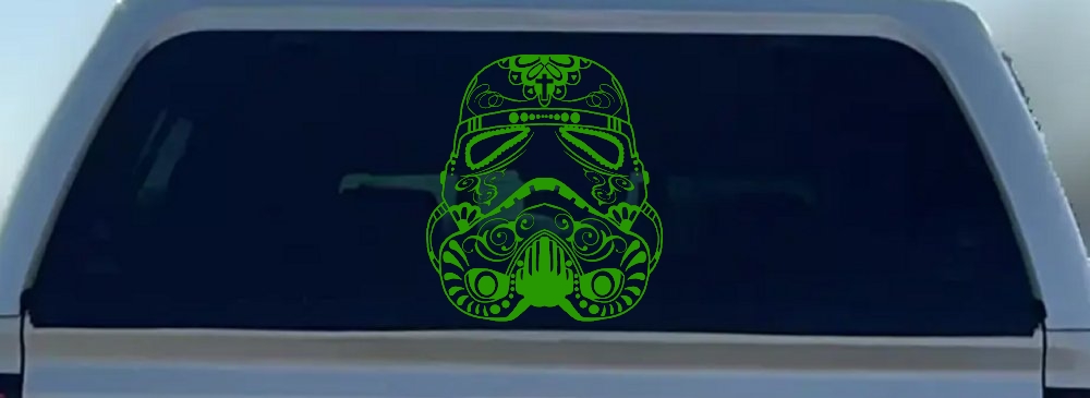 Storm Trooper Sugar Skull Sci Fi Car or Truck Window Decal Sticker
