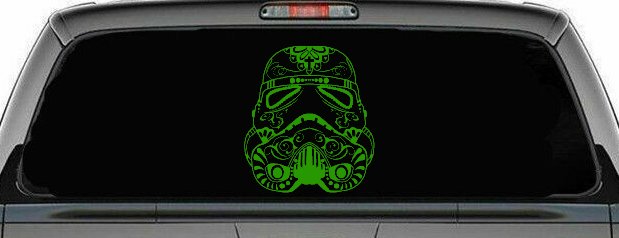 Storm Trooper Sugar Skull Sci Fi Car or Truck Window Decal Sticker