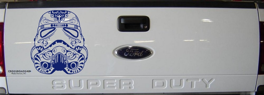 Storm Trooper Sugar Skull Sci Fi Car or Truck Window Decal Sticker