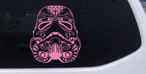 Storm Trooper Sugar Skull Sci Fi Car or Truck Window Decal Sticker