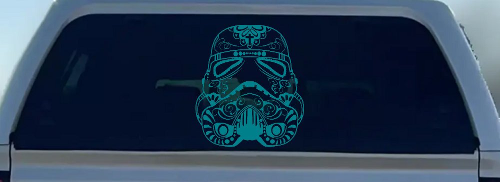 Storm Trooper Sugar Skull Sci Fi Car or Truck Window Decal Sticker