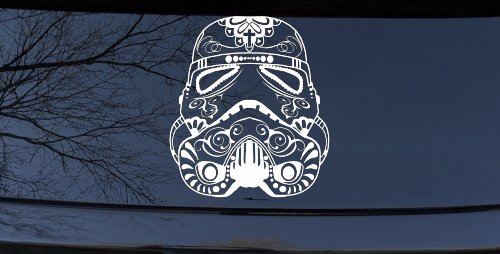 Storm Trooper Sugar Skull Sci Fi Car or Truck Window Decal Sticker