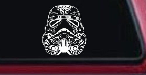 Storm Trooper Sugar Skull Sci Fi Car or Truck Window Decal Sticker