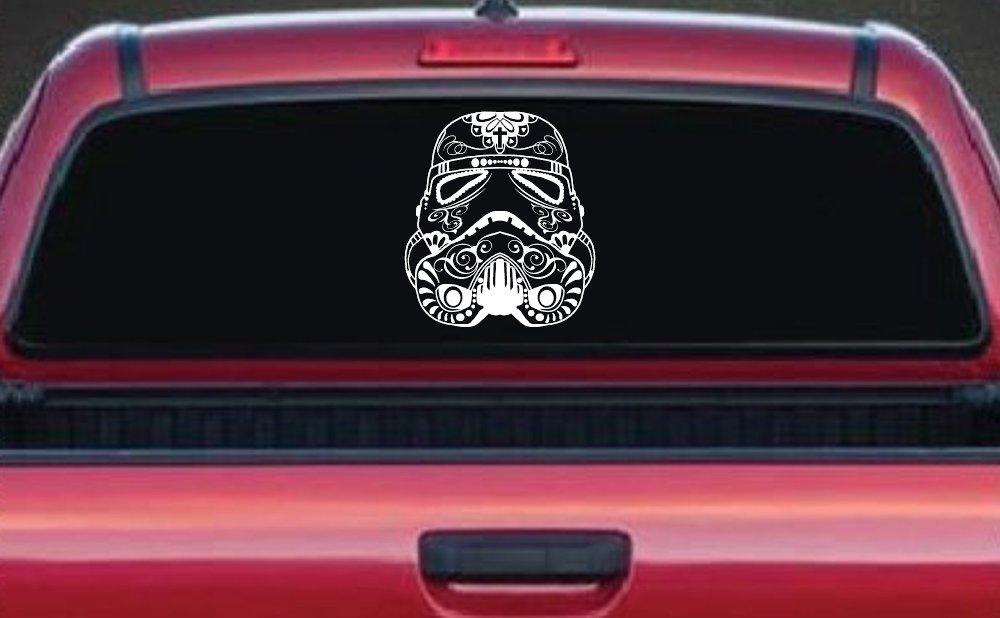 Storm Trooper Sugar Skull Sci Fi Car or Truck Window Decal Sticker
