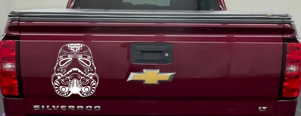 Storm Trooper Sugar Skull Sci Fi Car or Truck Window Decal Sticker