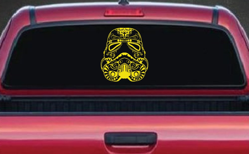 Storm Trooper Sugar Skull Sci Fi Car or Truck Window Decal Sticker