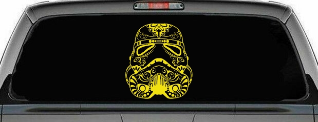 Storm Trooper Sugar Skull Sci Fi Car or Truck Window Decal Sticker