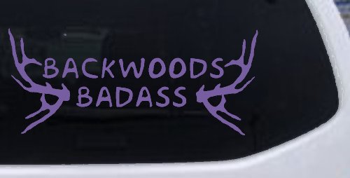 Backwoods Badass with Deer Horns Country Car or Truck Window Decal Sticker