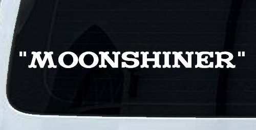 Moonshiner Country Car or Truck Window Vinyl Decal Sticker (White)
