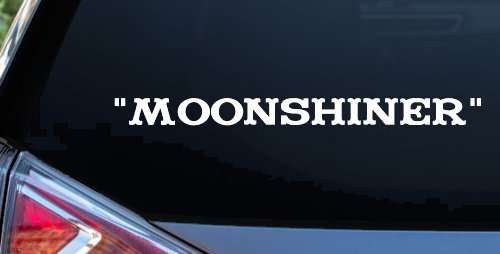 Moonshiner Country Car or Truck Window Decal Sticker (White)