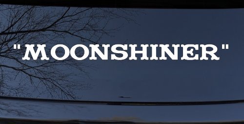 Moonshiner Country Car or Truck Window Vinyl Decal Sticker (White)