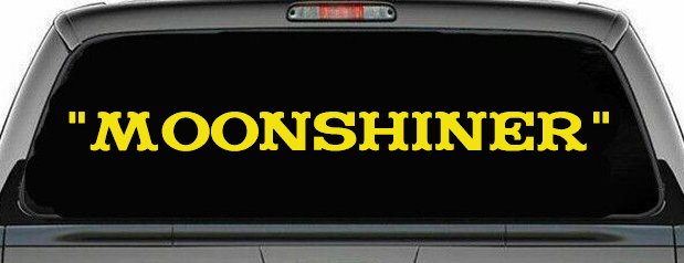 Moonshiner Country Car or Truck Window Decal Sticker (Yellow)