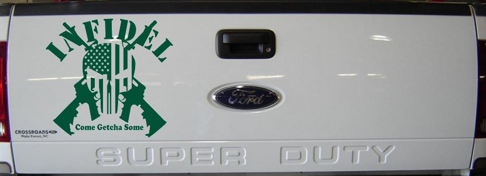 Infidel Come get You Some Punisher American US Flag AR 15 Military Car or Truck Window Decal Sticker