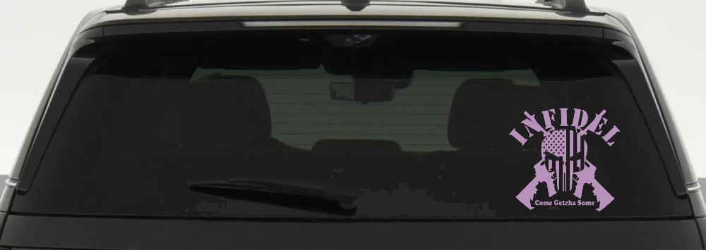 Infidel Come get You Some Punisher American US Flag AR 15 Military Car or Truck Window Decal Sticker