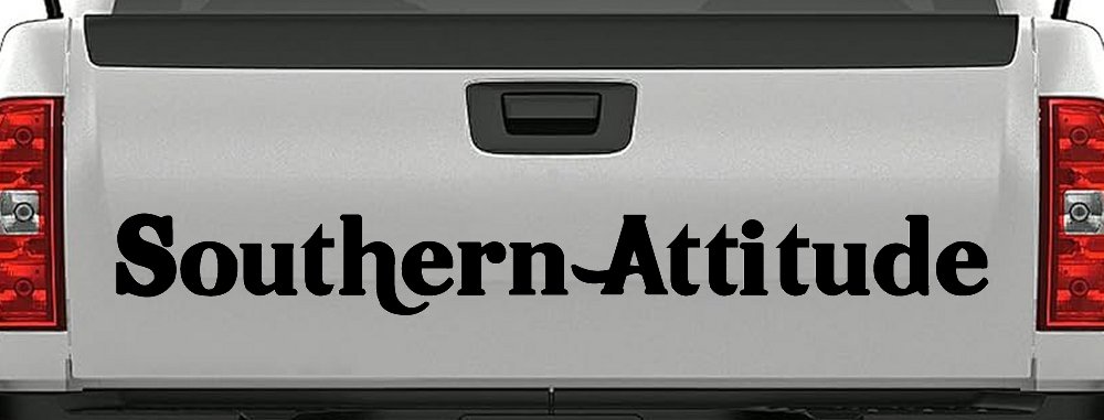 Southern Attitude Country Car or Truck Window Decal Sticker (Black)