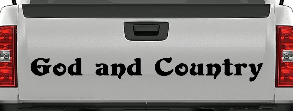 God and Country Christian Car or Truck Window Decal Sticker (Black)