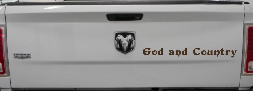 God and Country Christian Car or Truck Window Decal Sticker (Brown)