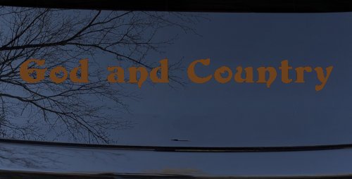 God and Country Christian Car or Truck Window Decal Sticker (Copper)