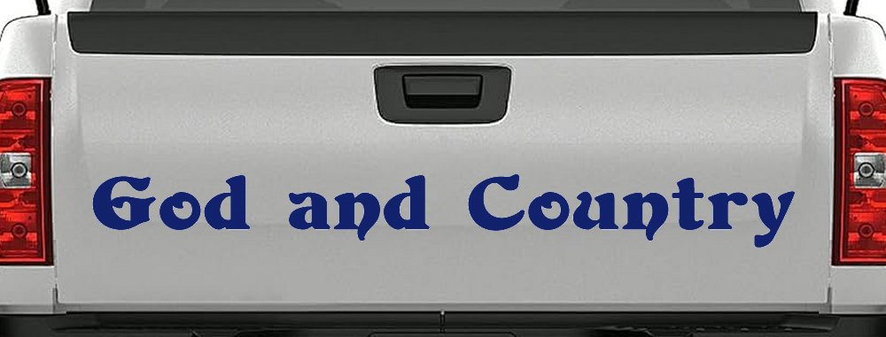 God and Country Christian Car or Truck Window Decal Sticker (Navy)