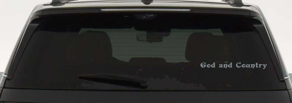 God and Country Christian Car or Truck Window Decal Sticker (Telegrey)