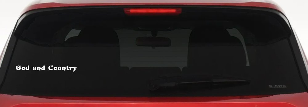 God and Country Christian Car or Truck Window Decal Sticker (White)