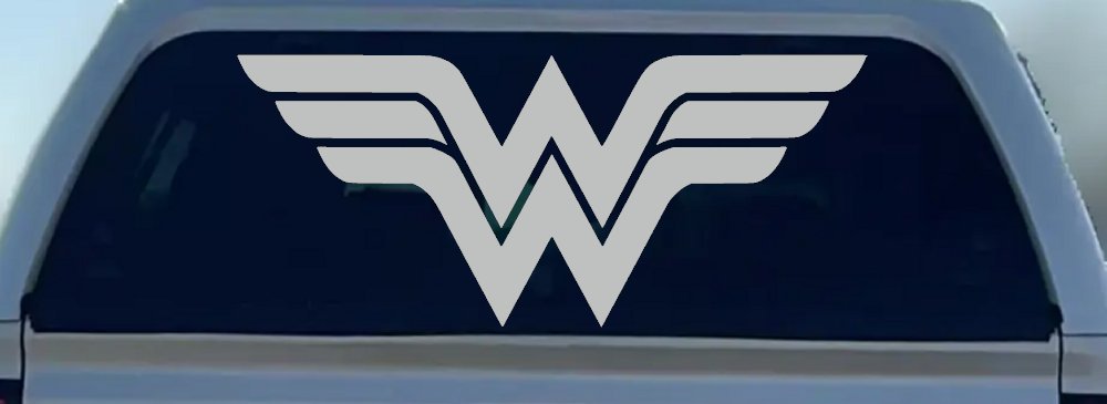 Wonder Woman Sci Fi Car or Truck Window Decal Sticker (Light Gray)