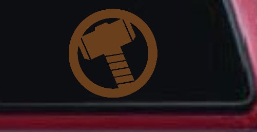 Thor Hammer Sci Fi Car or Truck Window Decal Sticker (Copper)