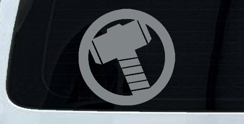 Thor Hammer Sci Fi Car or Truck Window Decal Sticker (Telegrey)