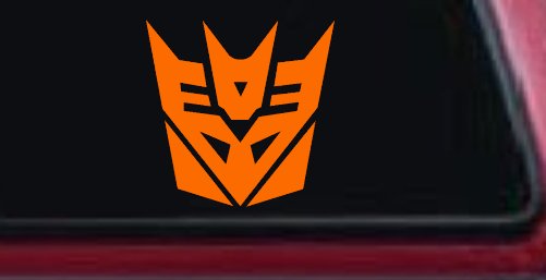 Transformers Decepticon Sci Fi Car or Truck Window Decal Sticker (Orange)