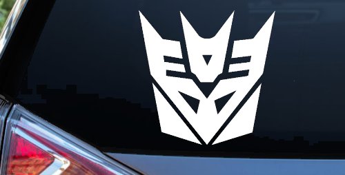 Transformers Decepticon Sci Fi Car or Truck Window Vinyl Decal Sticker (White)